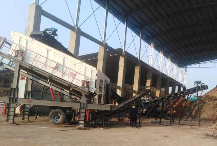 輪胎式振動篩沙機 輪胎式振動篩沙機