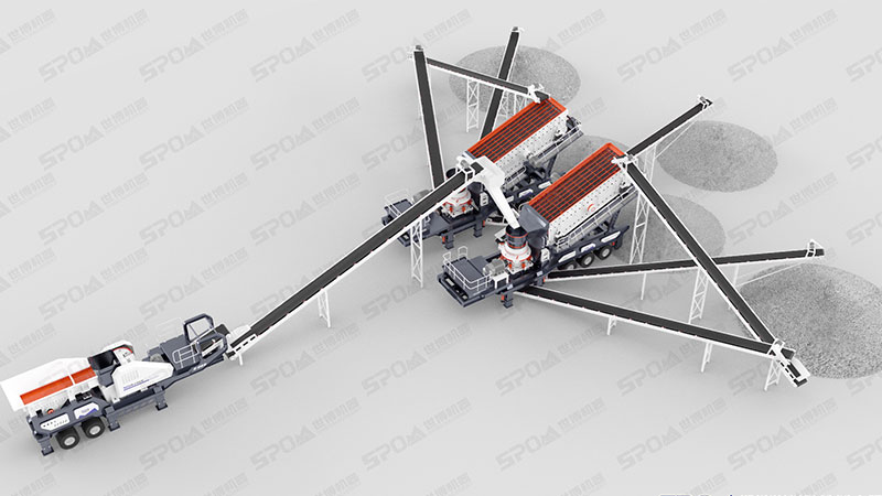 移動式破碎站磕石子生產線 移動式破碎站磕石子生產線