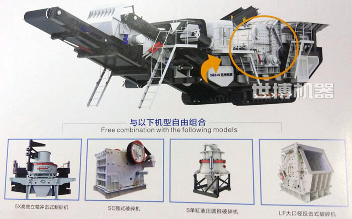 履帶式破碎站可以搭載不同的破碎機(jī) 履帶式破碎站可以搭載不同的破碎機(jī)
