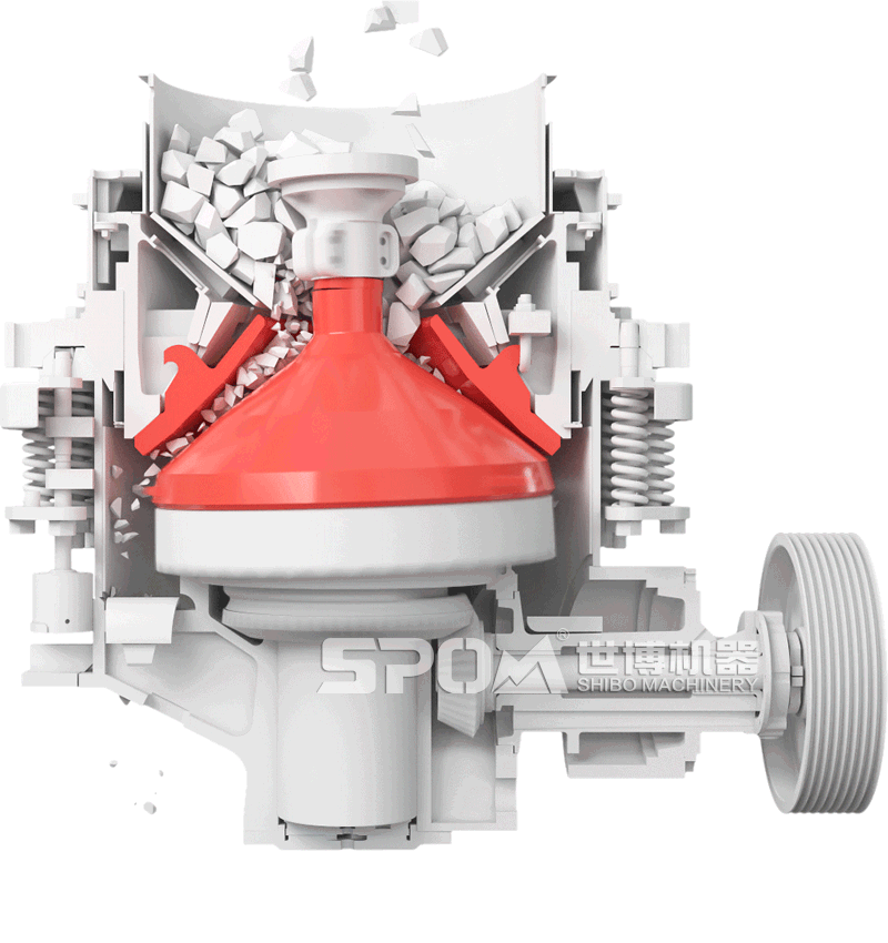 圓錐式破碎機的工作原理圖 圓錐式破碎機的工作原理圖