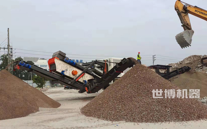 履帶式破碎站破碎磚頭回收骨料 履帶式破碎站破碎磚頭回收骨料