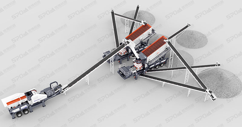 移動式石料破碎站組成生產線 移動式石料破碎站組成生產線
